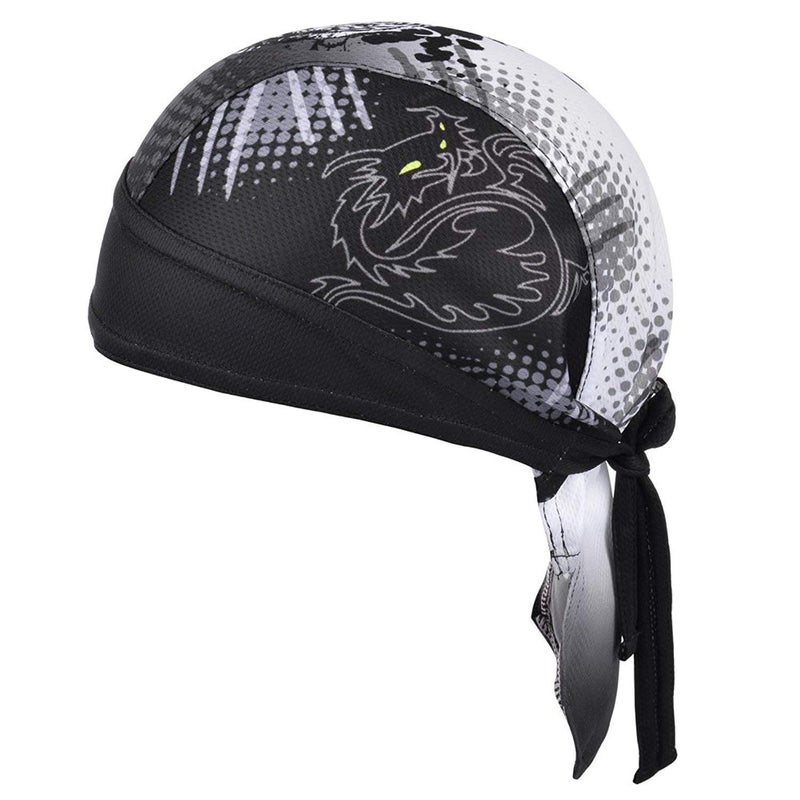 queenland Sweat Wicking Dew Rag Beanie Helmet Liner Cooling Skull Cap Quick Dry Adjustable Hat Head Wrap for Mens Women Outdoor Sport Cycling Riding Camping Motorcycling Trekking (Tiger) - Image 1